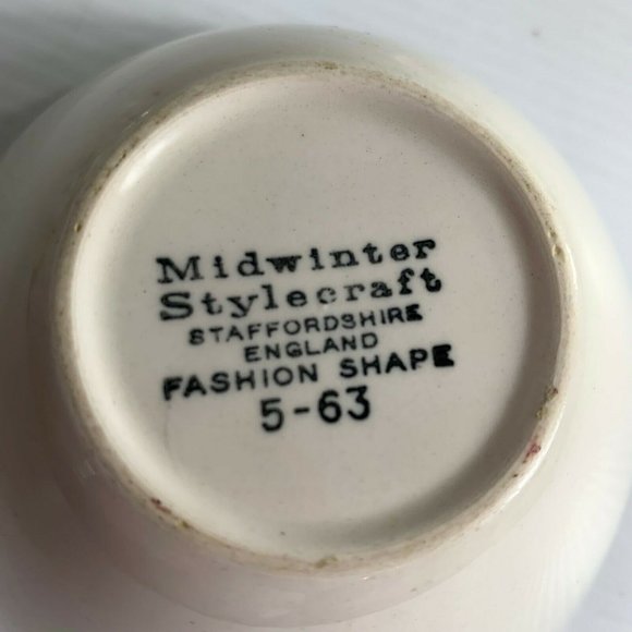 Midwinter Stylecraft Staffordshire England Fashion Shape Solid White Sugar Bowl - Picture 5 of 6